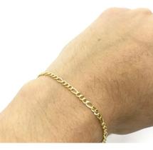 Pulseira Masculina 3x1 20cm Fina 2mm Banhada A Ouro 18k - Linda