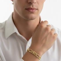 Pulseira Masculina 3x1 - 5 mm - Banhada em Ouro 18k