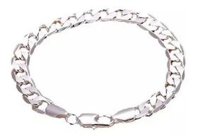 Pulseira Masculina 6 Mm Elo Grumet Folheada A Prata 925 Pulseira Masculina 6 Mm Elo Grumet Folheada A Prata 925