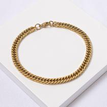 Pulseira Masculina Aço Inox Dourada Grumet Dupla