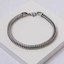 Pulseira Masculina Aço Inox Prateada Elo Grumet