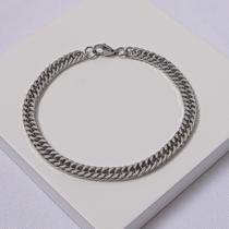 Pulseira Masculina Aço Inox Prateada Grumet Dupla Pulseira Masculina Aço Inox Prateada Grumet Dupla