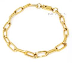 Pulseira MASCULINA BanhadA A Ouro 18k 6mm Aço Luxo
