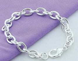 Pulseira Masculina Banhada Prata 925 Elos 8mm Corrente de Braço 20cm Luxo Fecho Lagosta Reforçado Pulseira Masculina Banhada Prata 925 Elos 8mm Corrente de Braço 20cm Luxo Fecho Lagosta Reforçado