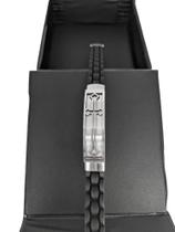Pulseira masculina borracha e inox cruz casual 20CM PEAC17