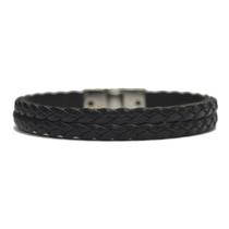 Pulseira Masculina Braided Silver Black M