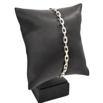Pulseira Masculina Cadeado 4mm Italiana Em Prata 925