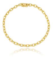Pulseira Masculina Cadeado Fecho Gaveta Grossa Ouro 18k 750