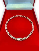 Pulseira Masculina Cadeado Italiana 4mm Em Prata 925 -maciça