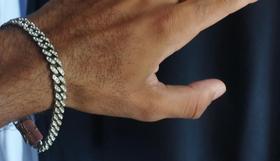 Pulseira Masculina / com strass / brilhante / Disponível Tamanho Adulto