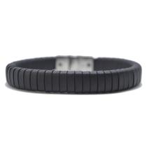 Pulseira Masculina Darkness Silver Black M Pulseira Masculina Darkness Silver Black M