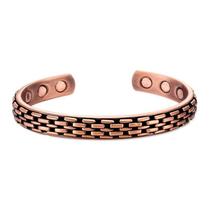 Pulseira Masculina de Aço Cobre Magnética Brooklyn