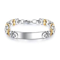 Pulseira masculina de aço inoxidável de dois tons Pulseira masculina de aço inoxidável de dois tons