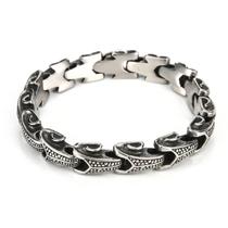 Pulseira masculina de aço inoxidável Dragon Spine 316L Retro Chai Pulseira masculina de aço inoxidável Dragon Spine 316L Retro Chai