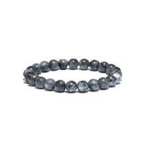 Pulseira Masculina De Bolinha Pedras Naturais Cinza Gelo 8mm Pulseira Masculina De Bolinha Pedras Naturais Cinza Gelo 8mm