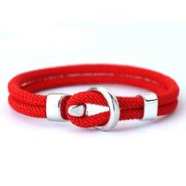 Pulseira Masculina De Corda Dupla Camada Estilo Náutico Acessório De Festival