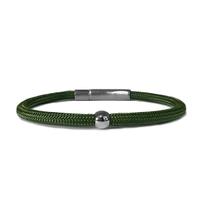 Pulseira Masculina de Corda Verde com Aço John Comprimento:18 cm Pulseira Masculina de Corda Verde com Aço John Comprimento:18 cm