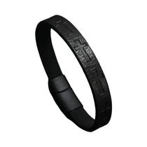 Pulseira Masculina De Couro Hiphop Rock Com Fivela Magnética Cruz Casual Joias Punk Envoltório