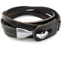 Pulseira Masculina De Couro Tiras