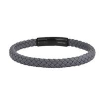 Pulseira masculina de couro trançado Geoffrey Beene 20,5 cm Pulseira masculina de couro trançado Geoffrey Beene 20,5 cm