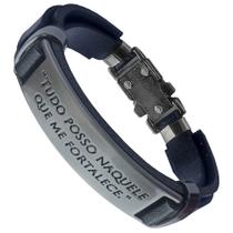 Pulseira Masculina De material sintético Com Frases Religiosas