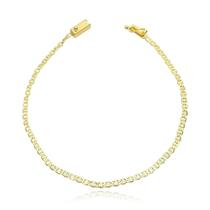 Pulseira Masculina de Ouro 18K Fininha 2mm Fecho Gaveta Banhada