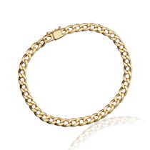 Pulseira Masculina de Ouro 18k Grumet Fecho Gaveta 5,60mm