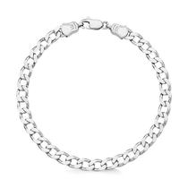 Pulseira Masculina de Prata 925 com banho de ródio branco 21 cm