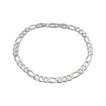 Pulseira Masculina de Prata 925 Gourmet Figaro 3x1 5mm - 21cm