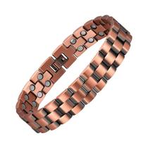 Pulseira Masculina De Terapia Magnética De Cobre Puro 3500 Gauss 3X Strength ARADOO Link