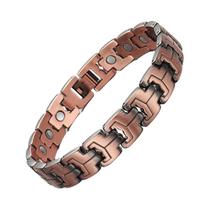 Pulseira Masculina De Terapia Magnética De Cobre Puro 3500 Gauss 3X Strength ARADOO Link