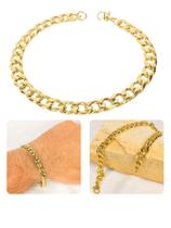 Pulseira Masculina Dourada Grumet Cubana 1X1 6Mm Aço Pulseira Masculina Dourada Grumet Cubana 1X1 6Mm Aço