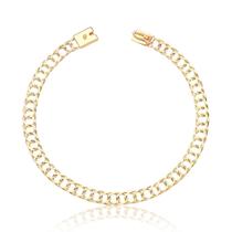 Pulseira Masculina Elo Duplo Grumet Ouro Puro 10k 6 Gramas