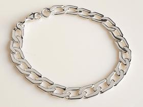 Pulseira Masculina Elo Groumet 8 mm Folheado a Prata Pulseira Masculina Elo Groumet 8 mm Folheado a Prata