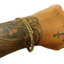 Pulseira Masculina Elos Duplos Banhada Ouro 18k Bracelete