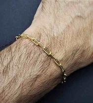 Pulseira Masculina Elos Longos Banho De Ouro 18k 2573