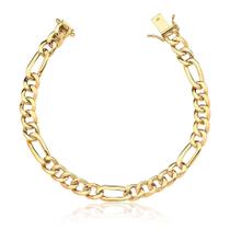 Pulseira Masculina em Ouro 18K Fígaro Grumet