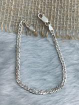 Pulseira masculina em prata 925 - Groumet com Elos Duplos