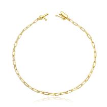 Pulseira Masculina Fina Longa 2mm Banhada a Ouro 24k Elos Soldados Resistente Pulseira Masculina Fina Longa 2mm Banhada a Ouro 24k Elos Soldados Resistente
