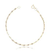 Pulseira Masculina Fina Piastrine Fecho Tradicional Banhada a Ouro 18k
