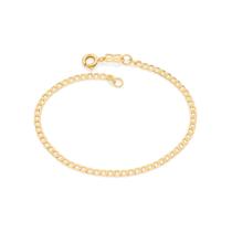 pulseira masculina folheada a ouro 18 cm - rommanel 551718