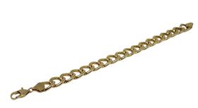 Pulseira masculina folheada a ouro 18cm