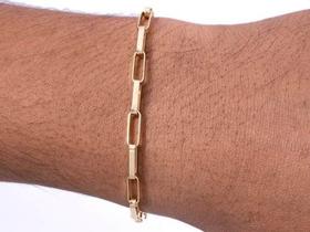 Pulseira Masculina Grossa De Ouro 18k 750