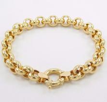 Pulseira Masculina Grossa Elo Português Em Ouro 18k-750 Pulseira Masculina Grossa Elo Português Em Ouro 18k-750