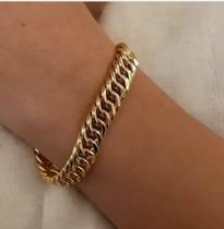 Pulseira Masculina Grumet 19cm Banho ouro 18k.