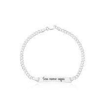 Pulseira Masculina Grumet 3,5mm Chapa Com Nome Prata 925