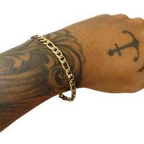 Pulseira Masculina Grumet 3x1 Banhada Ouro 18k Fecho Gaveta