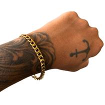 Pulseira Masculina Grumet 6mm Bracelete Banhada Ouro Premium