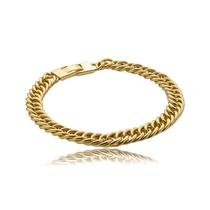 Pulseira Masculina Grumet Duplo Relógio Banho Ouro 18k 21cm