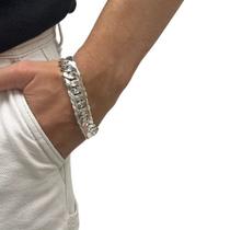 Pulseira Masculina Grumet Elo Dupla Em Prata 925